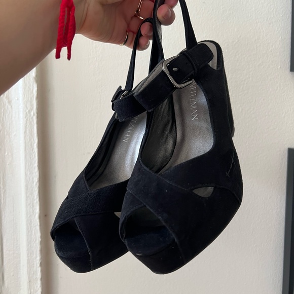 Stuart Weitzman black suede wedges. Size 6. Good condition, worn twice. - Picture 2 of 4